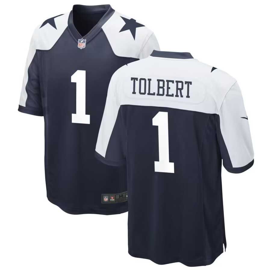 Men & Women & Youth Dallas Cowboys #1 Jalen Tolbert Thanksgiving Blue Vapor Limited Jersey